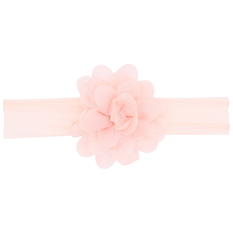 Peach Glistening Flower Headband