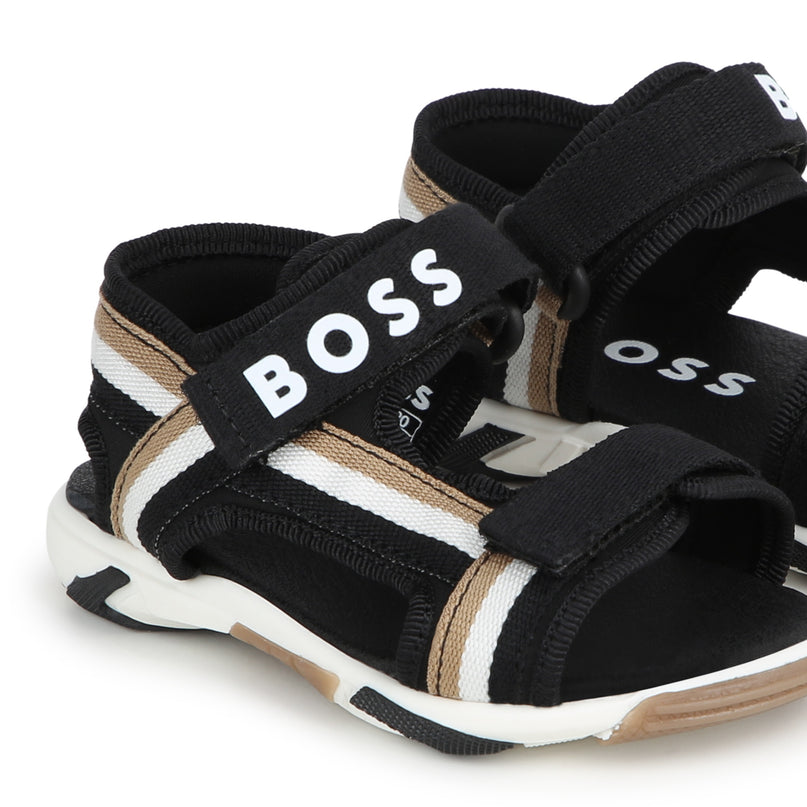 Black Logo Sandals