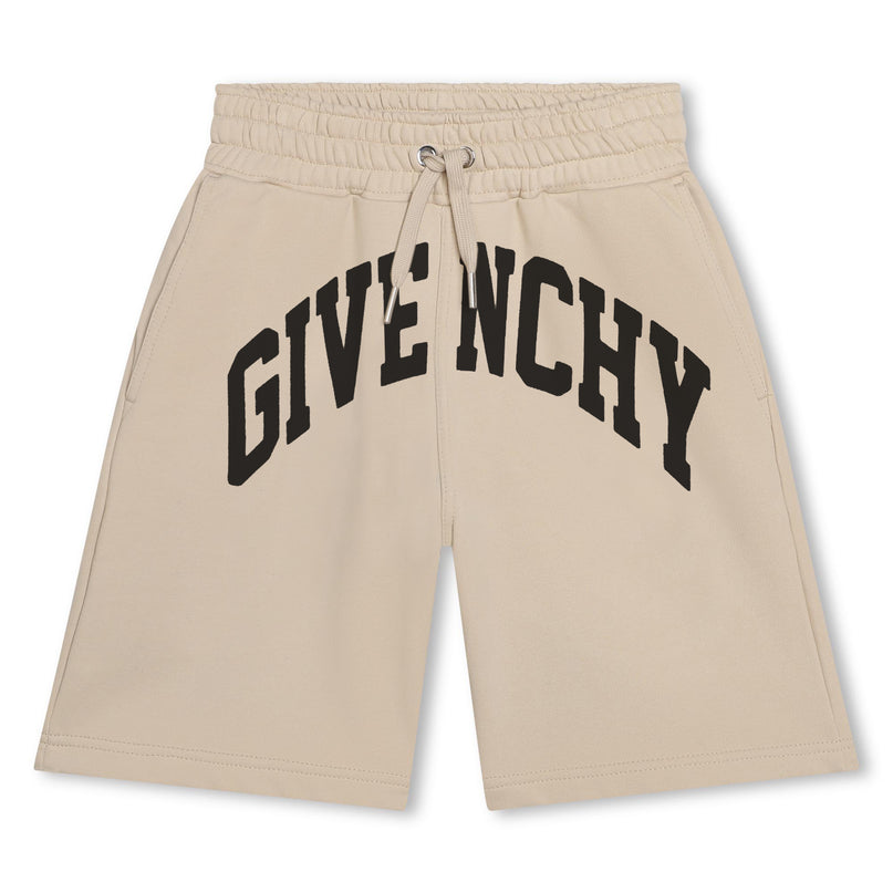 givenchy-h30137-184-kb-Beige Cotton Varsity Shorts