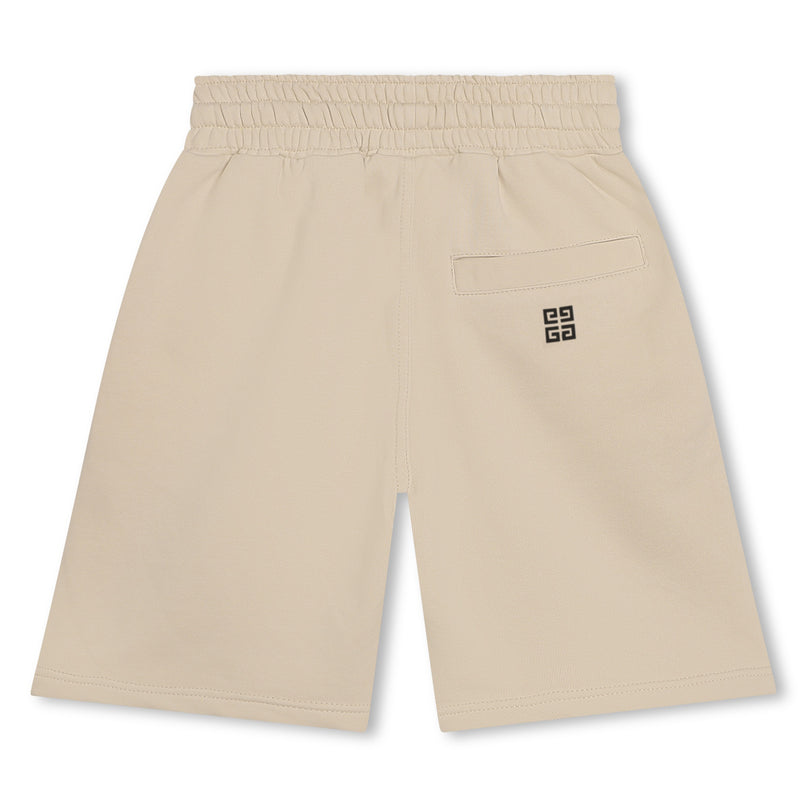 givenchy-h30137-184-kb-Beige Cotton Varsity Shorts