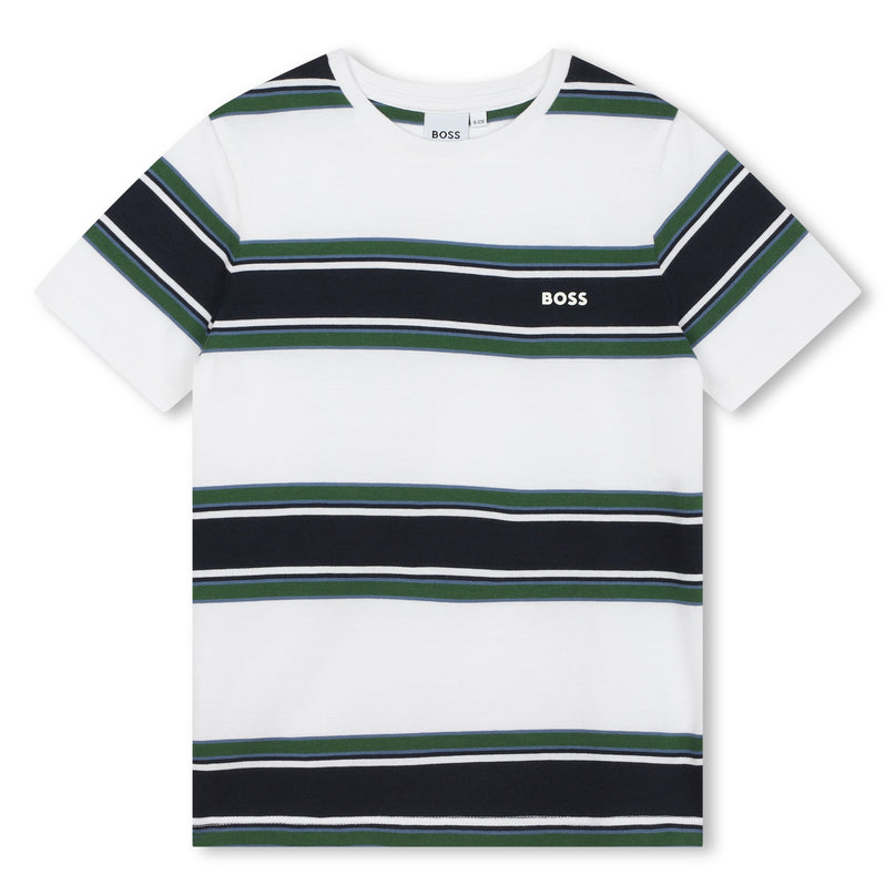 boss-j50721-n56-kb-White & Green Logo T-Shirt