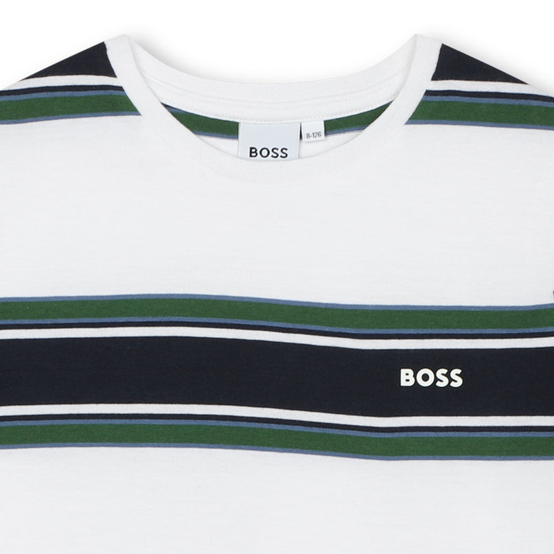 boss-j50721-n56-kb-White & Green Logo T-Shirt