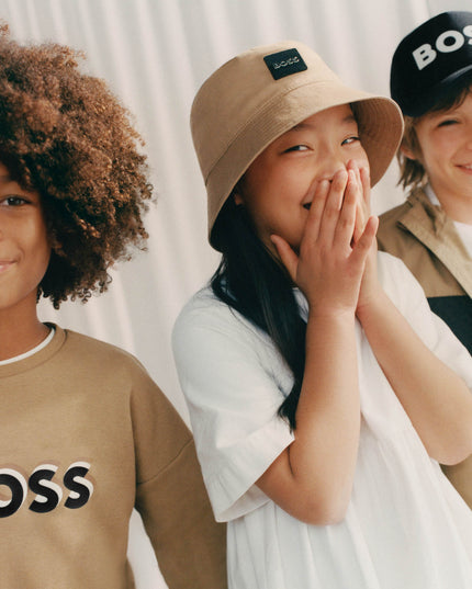 Beige Box Logo Bucket Hat