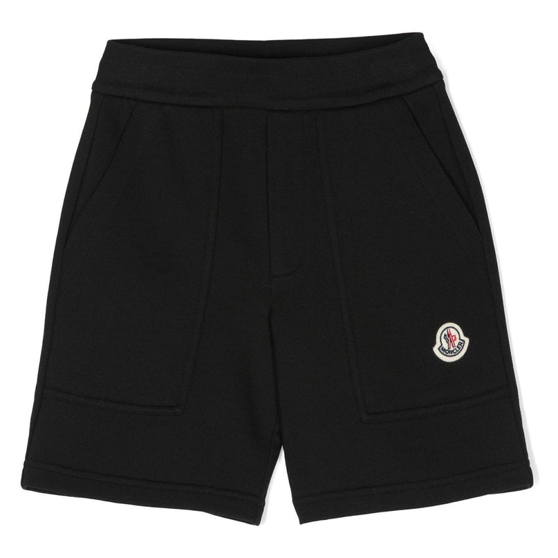 moncler-j1-954-8h000-14-809ag-999-Black Logo Sweat Shorts