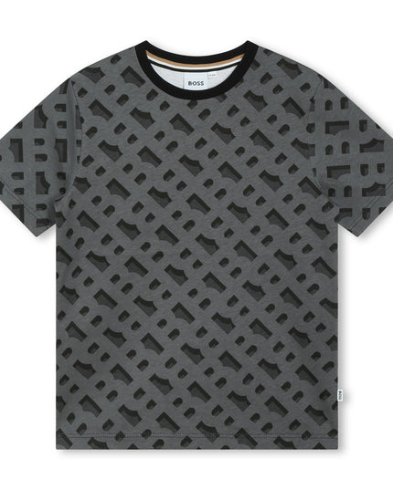 boss-j50731-09b-kb-Black Monogram Pattern T-Shirt