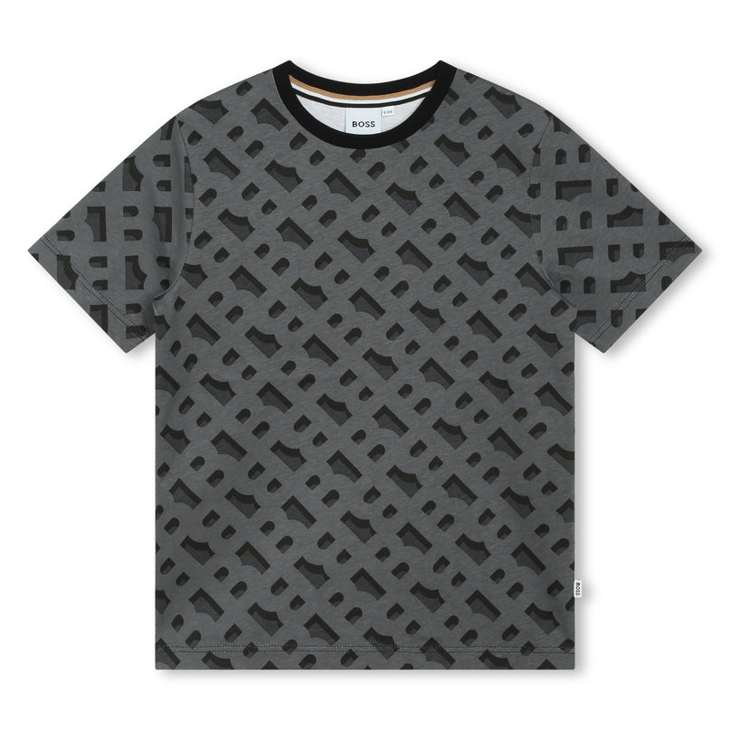 boss-j50731-09b-kb-Black Monogram Pattern T-Shirt