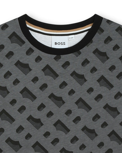 boss-j50731-09b-kb-Black Monogram Pattern T-Shirt