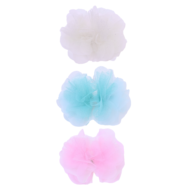 Tulle Flower Bow Hairclip Set