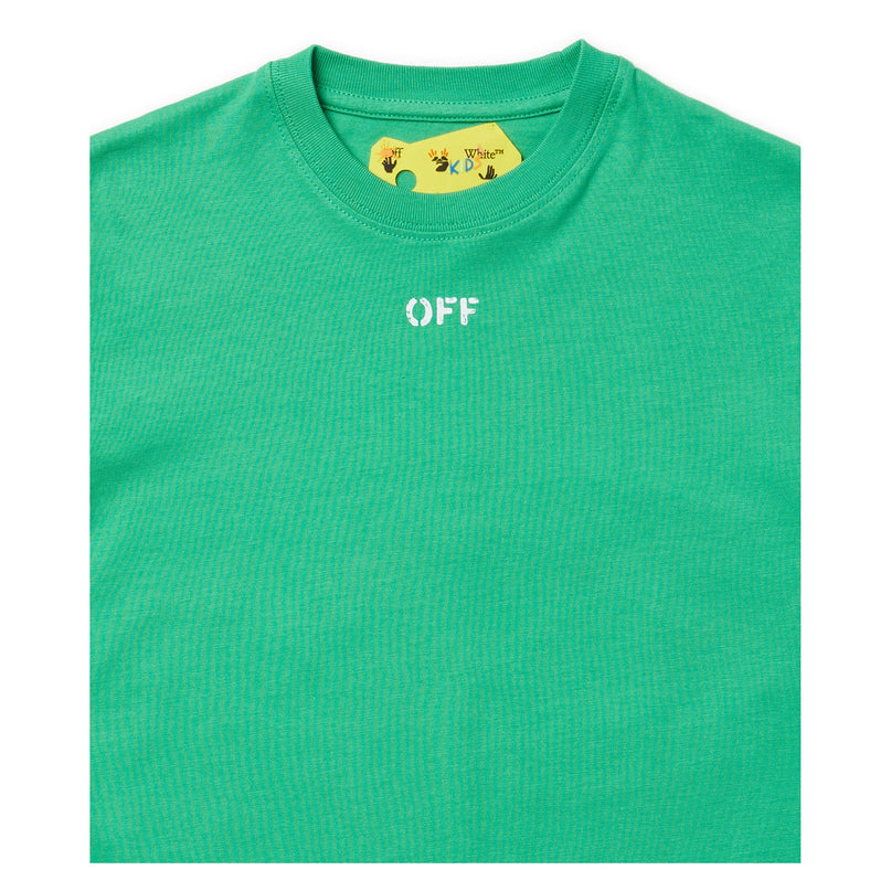 off-white-obaa002s24jer0155501-Green Logo T-Shirt