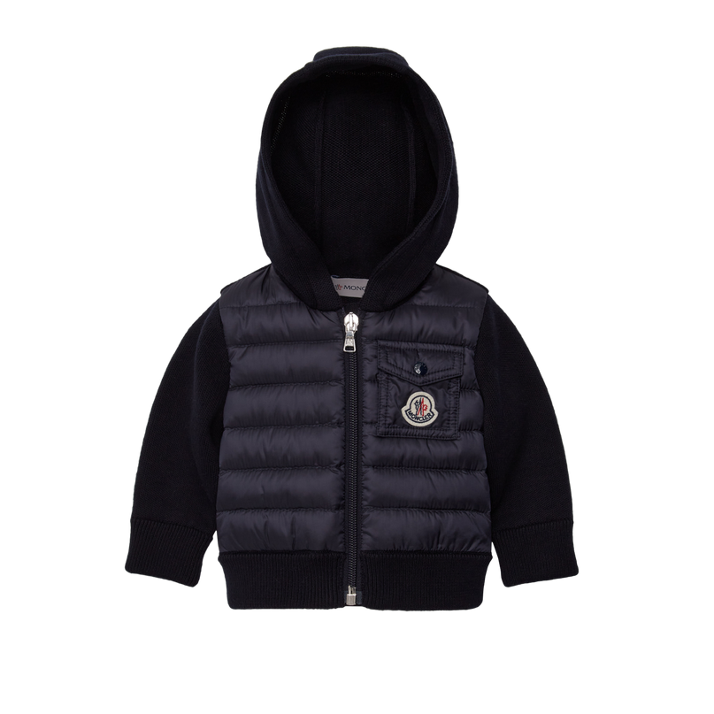 moncler-j1-951-9b000-02-m1367-742-Navy Padded Zip-Up Cotton Hoodie