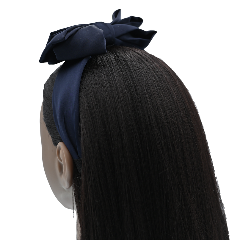 Navy Satin Ribbon Headband