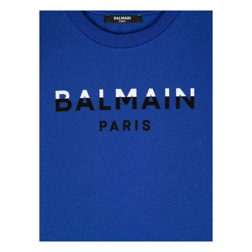 Balmain-Logo T-Shirt-BV8Q01-Z1751-616-Blue