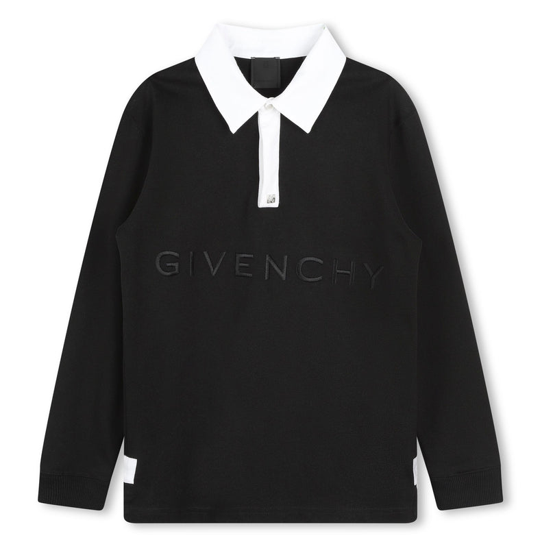 Givenchy-H30327-09B-BLACK-LONG SLEEVE POLO