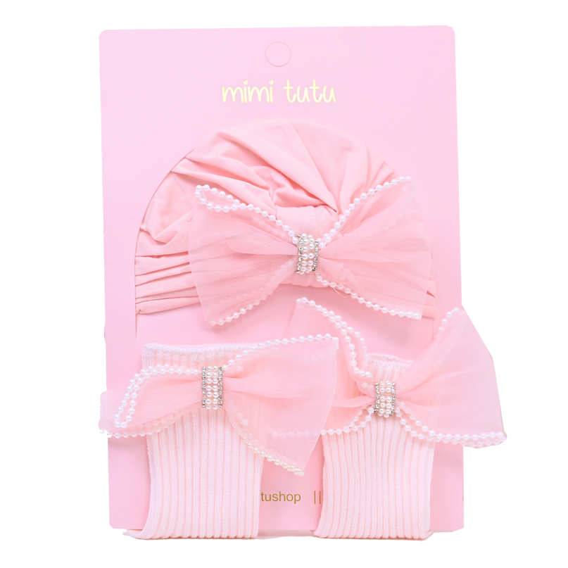 Pink Bow Pearl Lined Gift Set