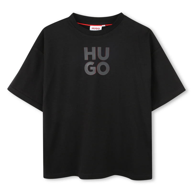 HUGO-G00143-09B-BLACK-SHORT SLEEVES TEE-SHIRT