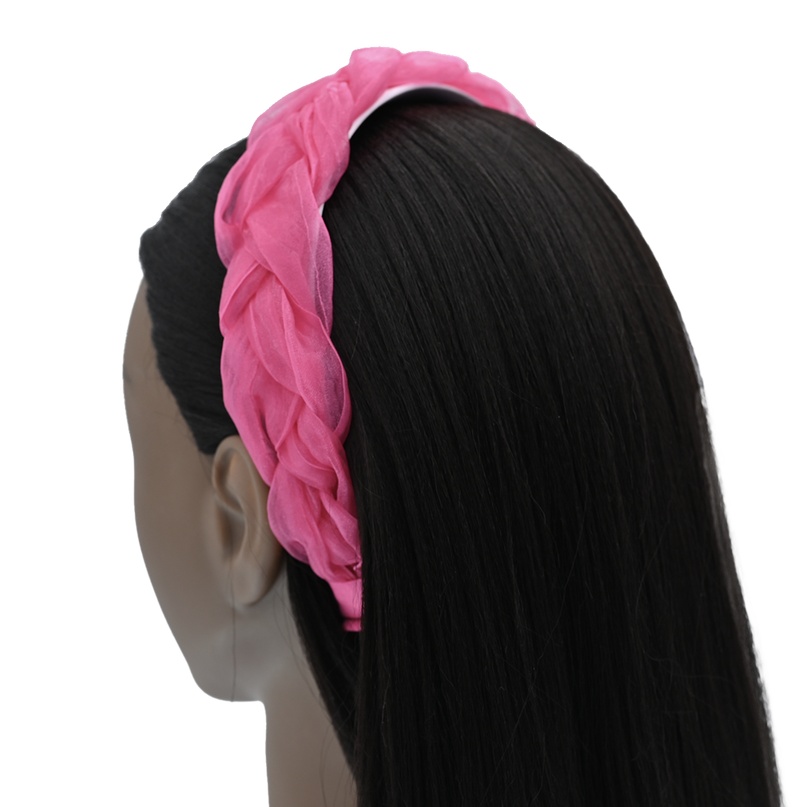 Fuschia Braided Tulle Headband