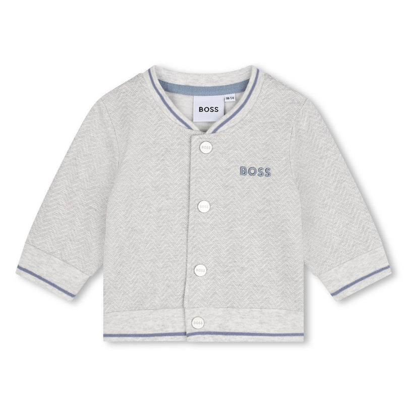 BOSS-J51062-A10-LIGHT GRAY CHINA-TROUSERS+CARDIGAN+T.SHIRT SET