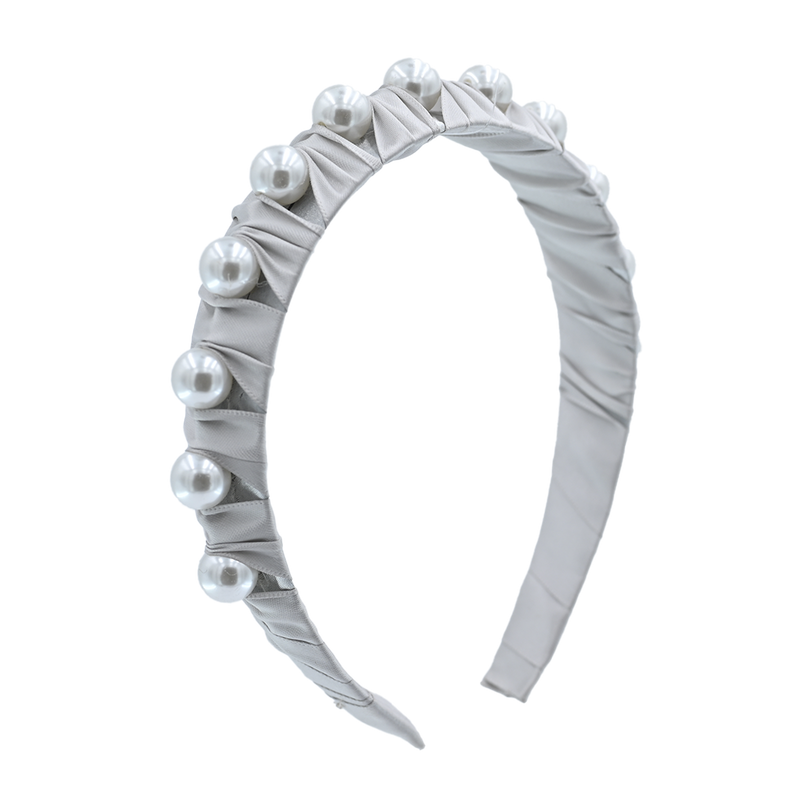 Silver Pearl Studded Headband