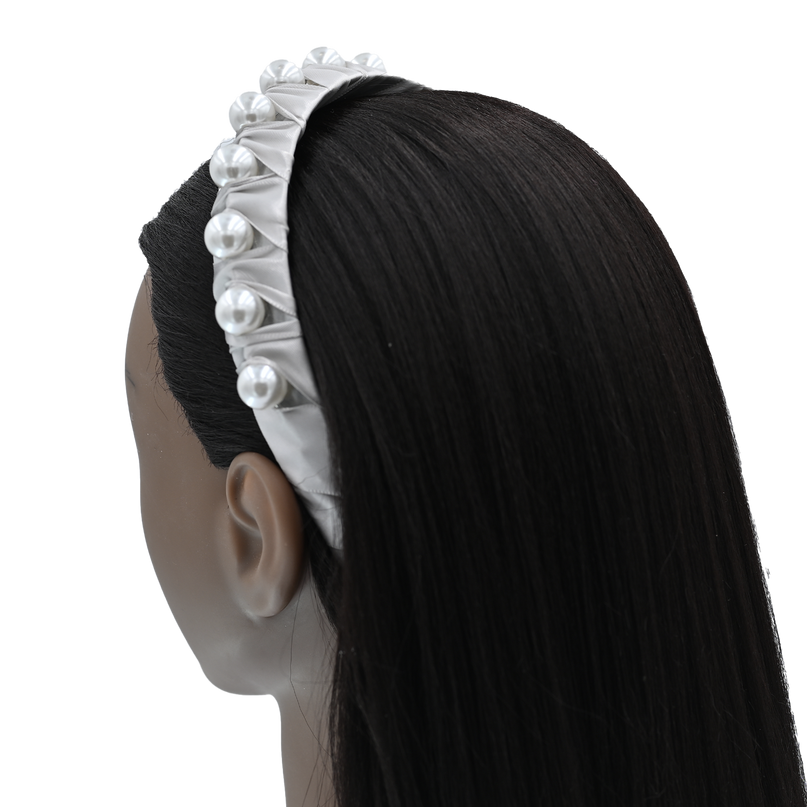 Silver Pearl Studded Headband