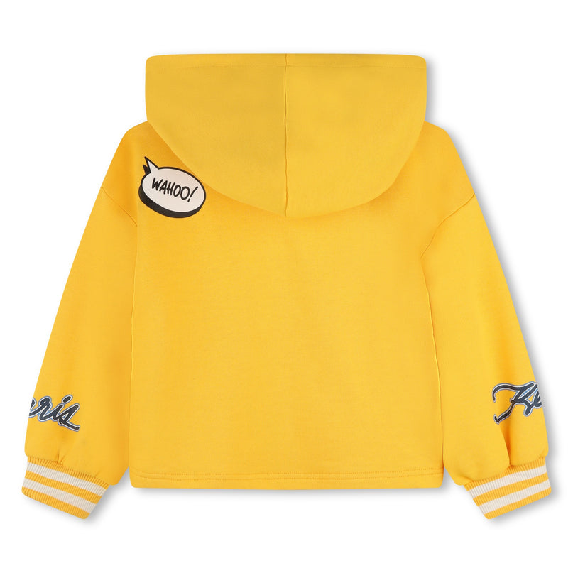 kenzo-k60240-536-kg-Yellow Hooded Sweatshirt