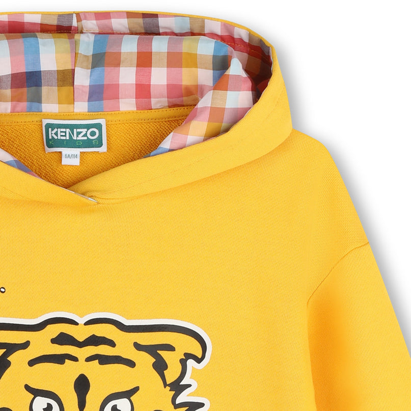 kenzo-k60240-536-kg-Yellow Hooded Sweatshirt