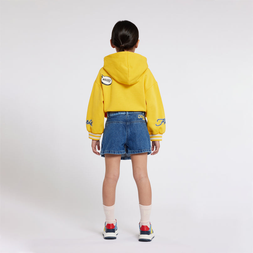 kenzo-k60240-536-kg-Yellow Hooded Sweatshirt