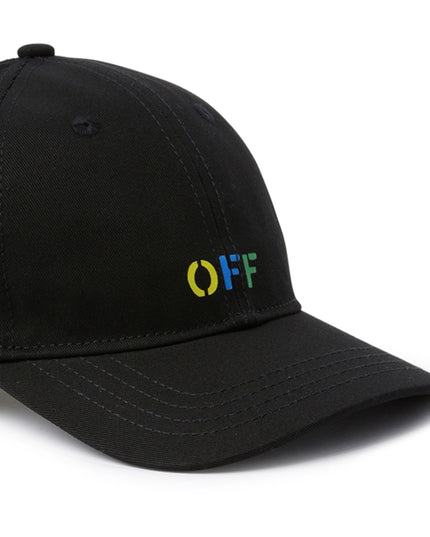 off-white-oblb002s24fab0011084-Black Logo Baseball Cap