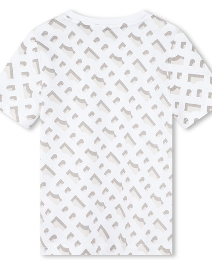 boss-j50731-10p-kb-White Monogram Pattern T-Shirt