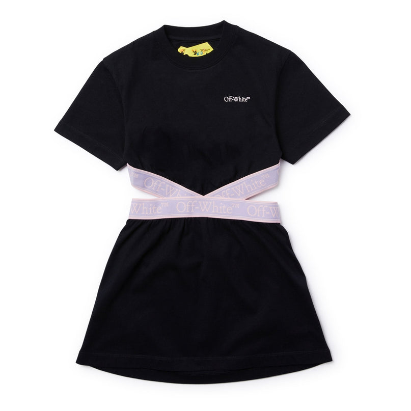 off-white-ogdb055s24jer0011036-Black Logo Dress