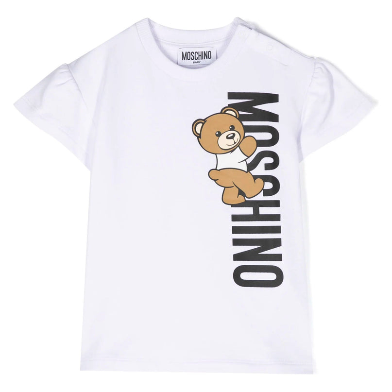 moschino-White Logo T-Shirt-mdv0b6-lda25-10101