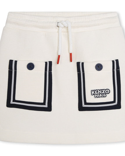 kenzo-k60191-121-kg-Ivory Cotton Skirt