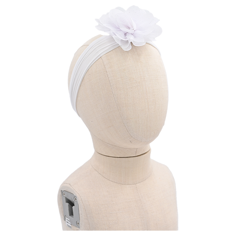 White Glistening Flower Headband