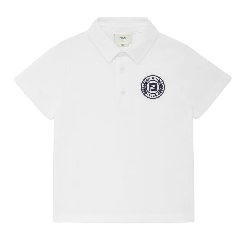 White Logo Polo