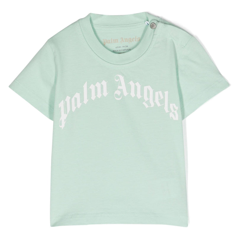 palm-angels-pgxb001s24jer0025001-Green Curved Logo T-Shirt