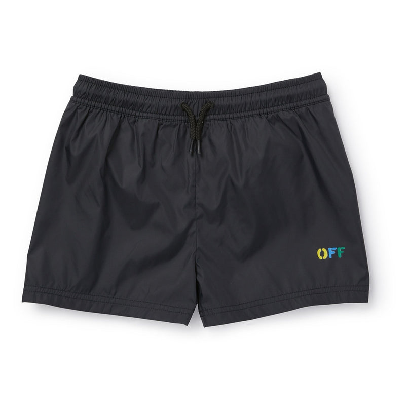 off-white-obfa001s24fab0071084-Black Diag Rainbow Swim Shorts