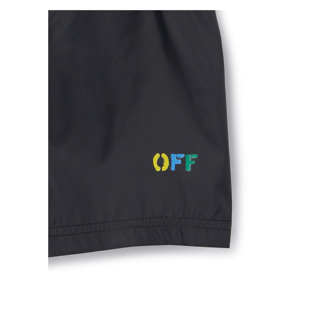 off-white-obfa001s24fab0071084-Black Diag Rainbow Swim Shorts