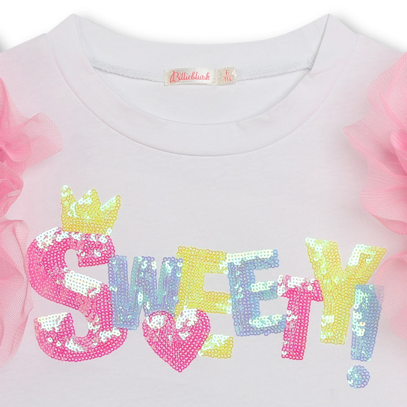 billieblush-u20356-10p-kg-White "Sweety" T-Shirt