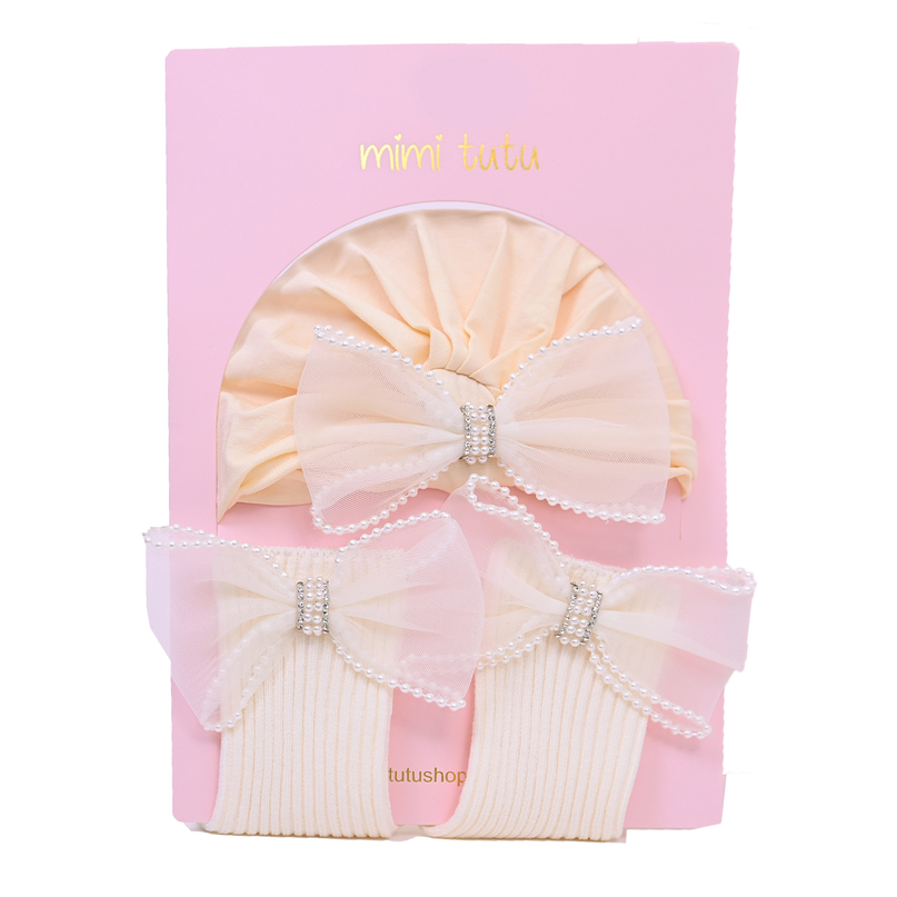 Yellow Bow Pearl Lined Gift Set