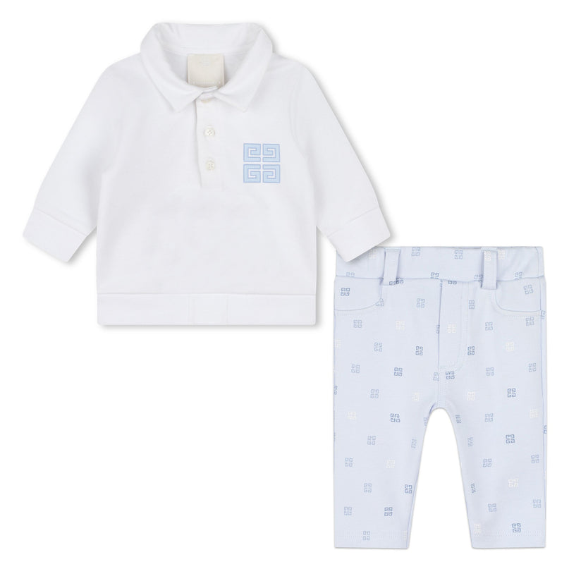 Givenchy-H30512-771-PALE BLUE-SET POLO+TROUSERS