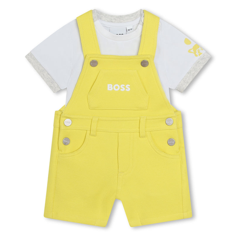 Yellow Logo Overalls Outfit