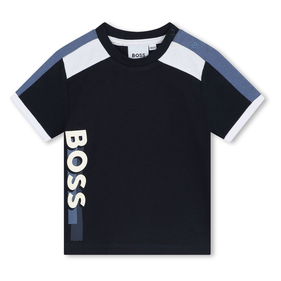 boss-j50603-849-bb-Navy Logo Print T-Shirt