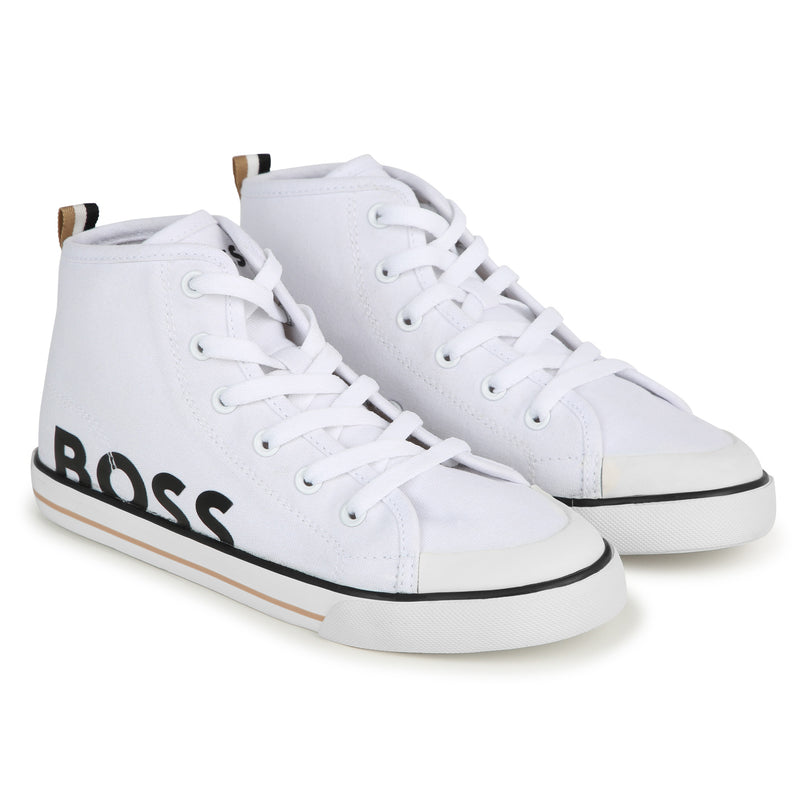 White High Top Logo Sneakers