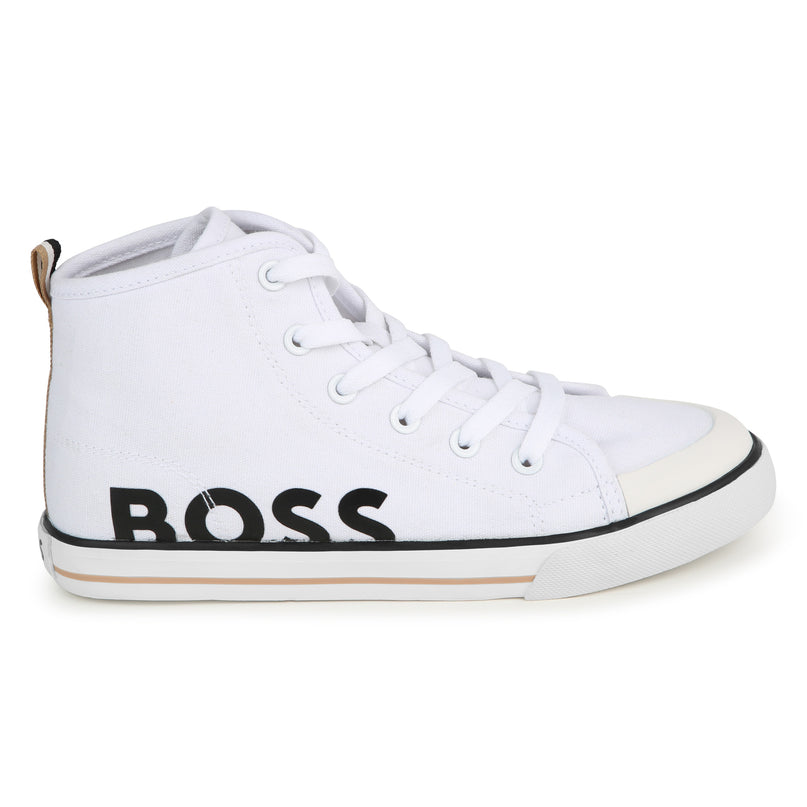 White High Top Logo Sneakers