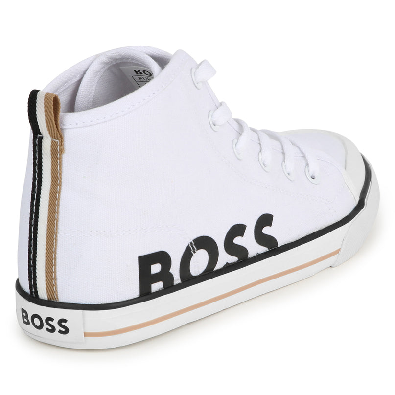 White High Top Logo Sneakers