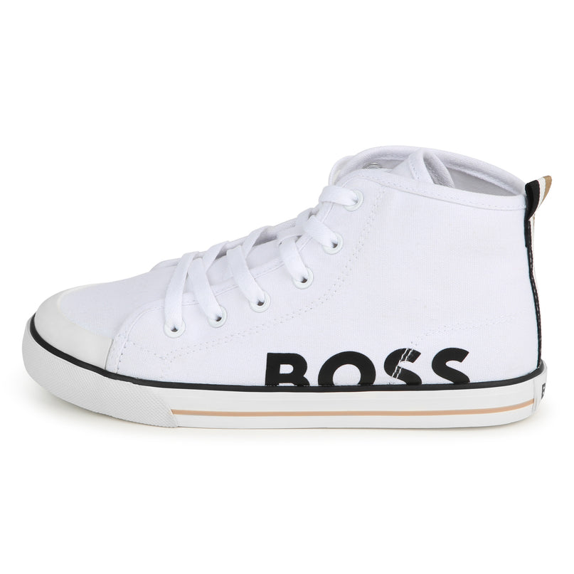 White High Top Logo Sneakers