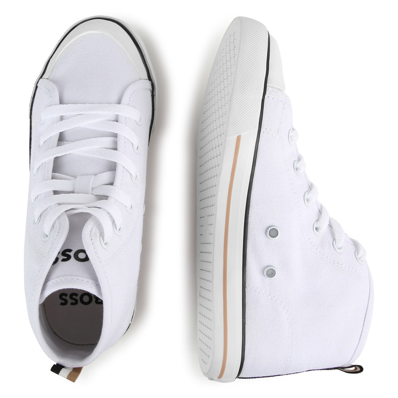 White High Top Logo Sneakers