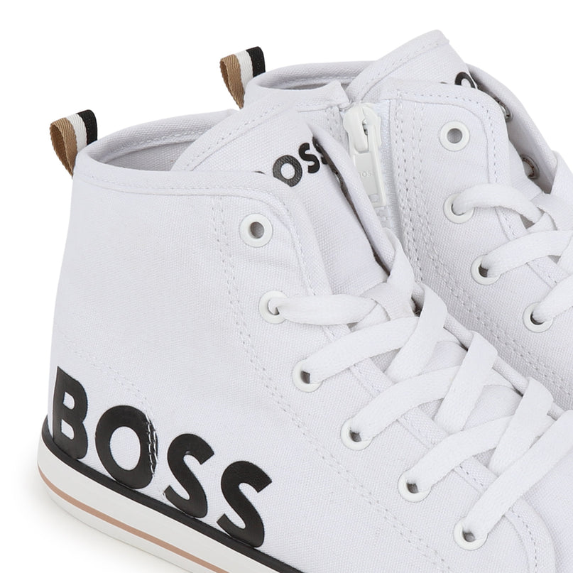 White High Top Logo Sneakers