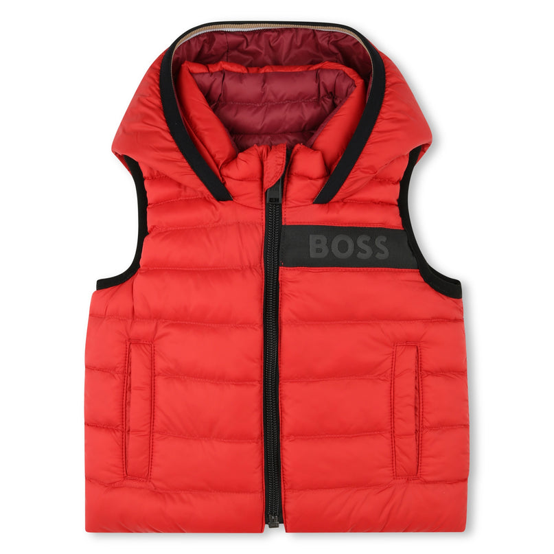 BOSS-J51255-97D-RED-PUFFER JACKET SLEEVELESS