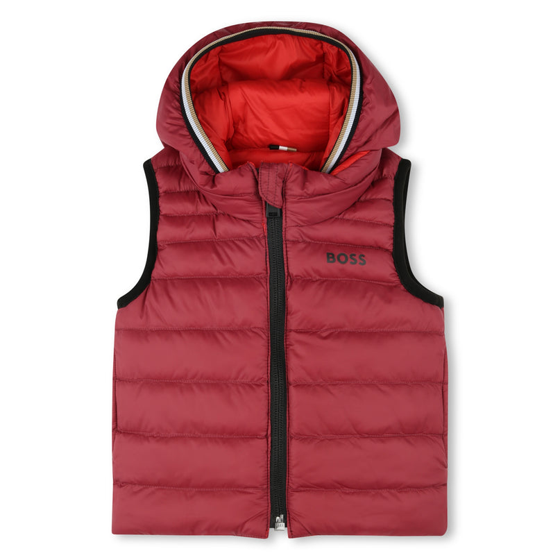 BOSS-J51255-97D-RED-PUFFER JACKET SLEEVELESS