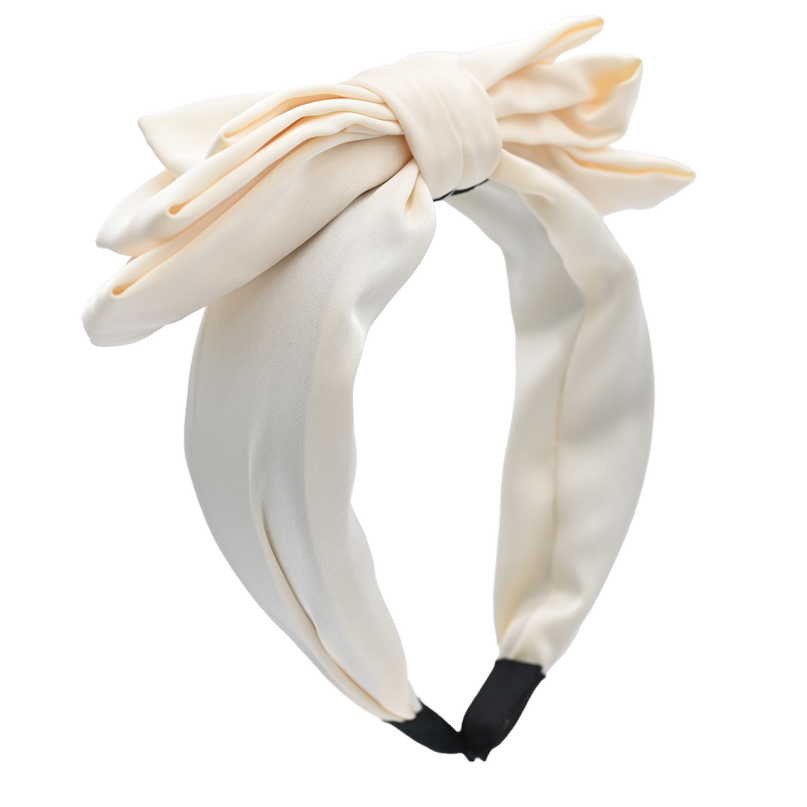 Cream Satin Ribbon Headband